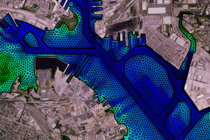 Computer generated aerial map of modeling