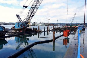 Site remediation at port with dredging equipment
